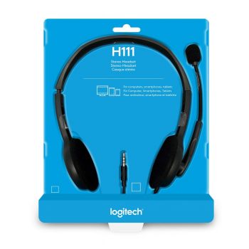 Logitech Stereo Headset H111 - Black - APAMR - singlepin (981-000588)