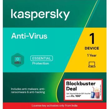 Kaspersky | Anti-Virus | 1 User | 1 Year | Email Delivery in 1 Hour - No CD
