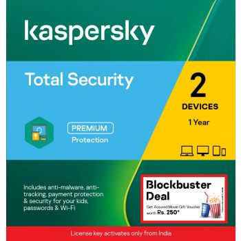 Kaspersky | Total Security | 2 Users | 1 Year | Email Delivery in 1 Hour - No CD