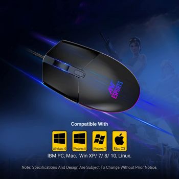 Ant Esports GM60 Wired Optical Gaming Mouse - Black