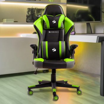 Zebronics Gaming Chair (Green) (Zeb-GC1600)