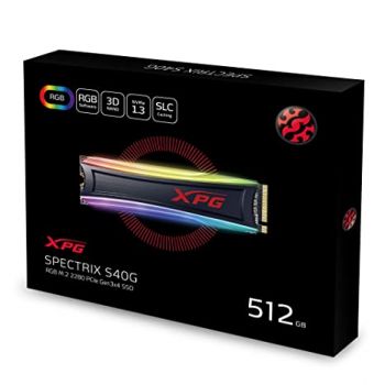 XPG Spectrix S40G RGB 512GB PCIE GEN3X4 M.2 2280 Solid State Drive (AS40G-512GT-C)