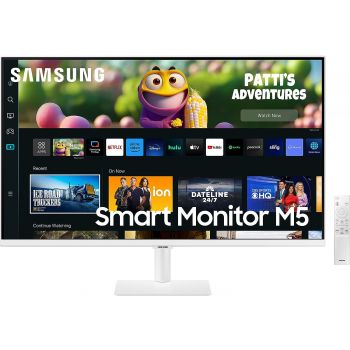 Samsung LS27CM501EWXXL 27"Billion Color, HDR10, WIFI, Bluetooth, Spk10W, Office365, Apple Airplay,  Google duo (M5) Smart Monitor