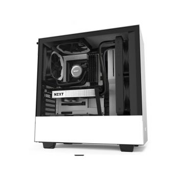 NZXT H510 - Compact ATX Mid-Tower PC Gaming Case - Front I/O USB Type-C Port - Tempered Glass Side Panel - Cable Management System - Water-Cooling Ready - Steel Construction - White-Black