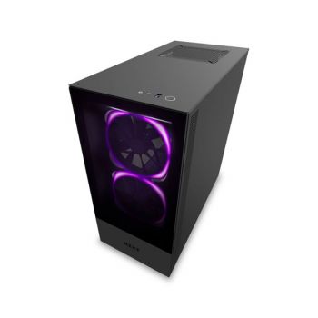 NZXT H510 Elite - Premium Mid-Tower ATX Case PC Gaming Case - Dual-Tempered Glass Panel - Front I/O USB Type-C Port - Vertical GPU Mount - Integrated RGB Lighting - Water-Cooling Ready - Black