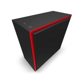 NZXT H710i - ATX Mid Tower PC Gaming Case - Front I/O USB Type-C Port - Quick-Release Tempered Glass Side Panel - Vertical GPU Mount - Integrated RGB Lighting - Water-Cooling Ready - Red/Black