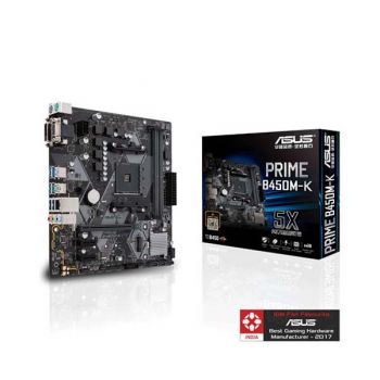 ASUS PRIME B450M-K AMD AM4 mATX Motherboard withwith LED Lighting