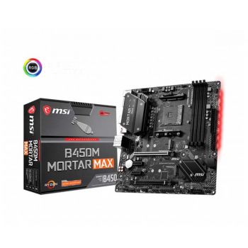 MSI B450M Mortar Max Motherboard (AMD Socket AM4/Ryzen Series CPU/MAX 64GB DDR4 4133MHZ Memory)
