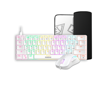 Gamdias Hermes E4 (3in1) Mechanical Keyboard/Mice/Mat White Colour RGB