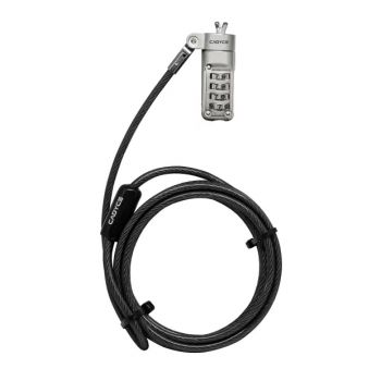 Cadyce Computer Cable key less 4-Wheel Digit Combination Lock (2m) Compitible with 3mmX7mm Kensington Slot (CA-CCLK)