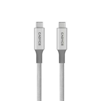Cadyce Cadmium Premium Braided USB-C Sync & Charge Cable / (1M) 3A Charging Output - Silver (CA-C2C - Silver)