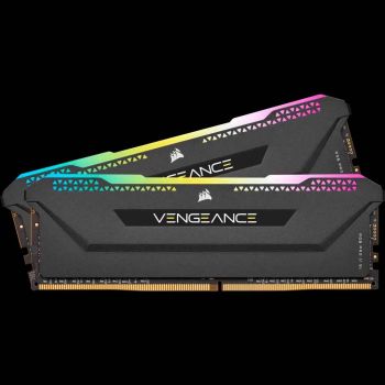 Corsair Vengeance RGB Pro SL 32GB (16GBX2) DDR4 DRAM 3200MHz C16 Memory Kit – Black (CMH32GX4M2Z3200C16)